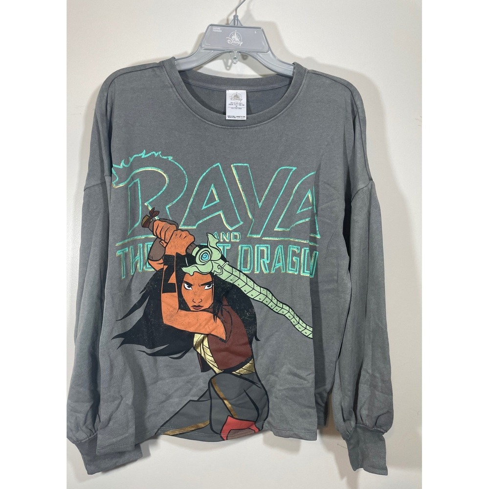 Disney Raya and the Last Dragon Gray Graphic Sweatshirt‎ Womens Large NWT